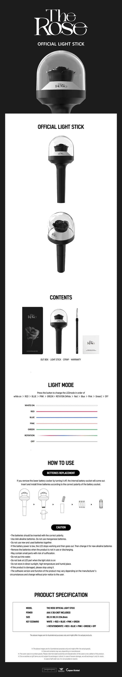 [RESTOCK] THE ROSE - LIGHT STICK OFFICIEL. - KAEPJJANG SHOP (캡짱 숍)