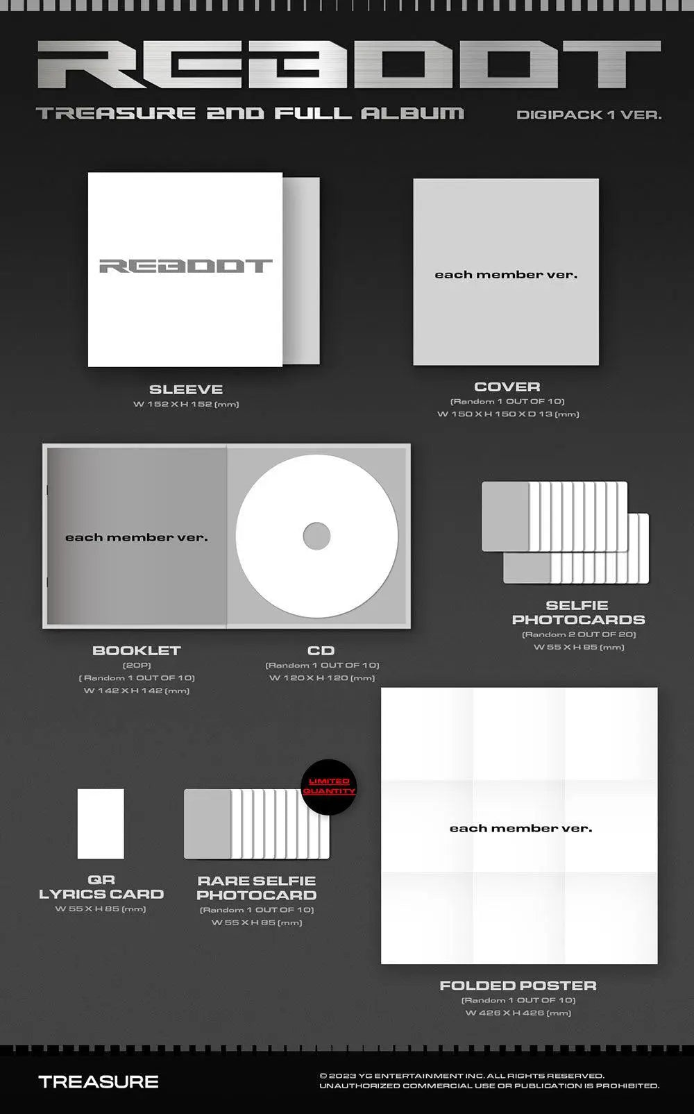 TREASURE - Album Vol.2 [REBOOT] (Digipack Vers.) - KAEPJJANG SHOP (캡짱 숍)