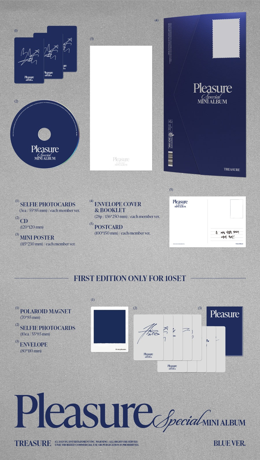 [PRE ORDER] TREASURE - [PLEASURE] (Blue Ver.)  (P.O.B YG SHOP)