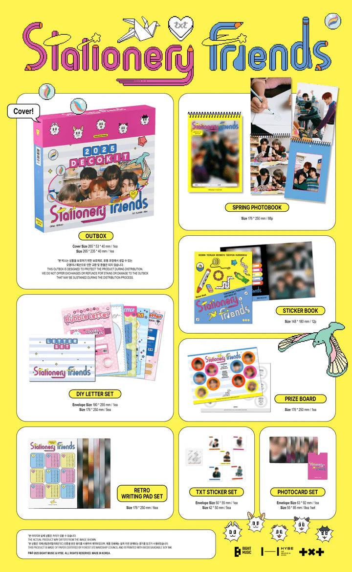 [PRE ORDER] TXT -DECO KIT 2025 [STATIONARY FRIENDS]  (P.O.B Weverse Shop Gift)