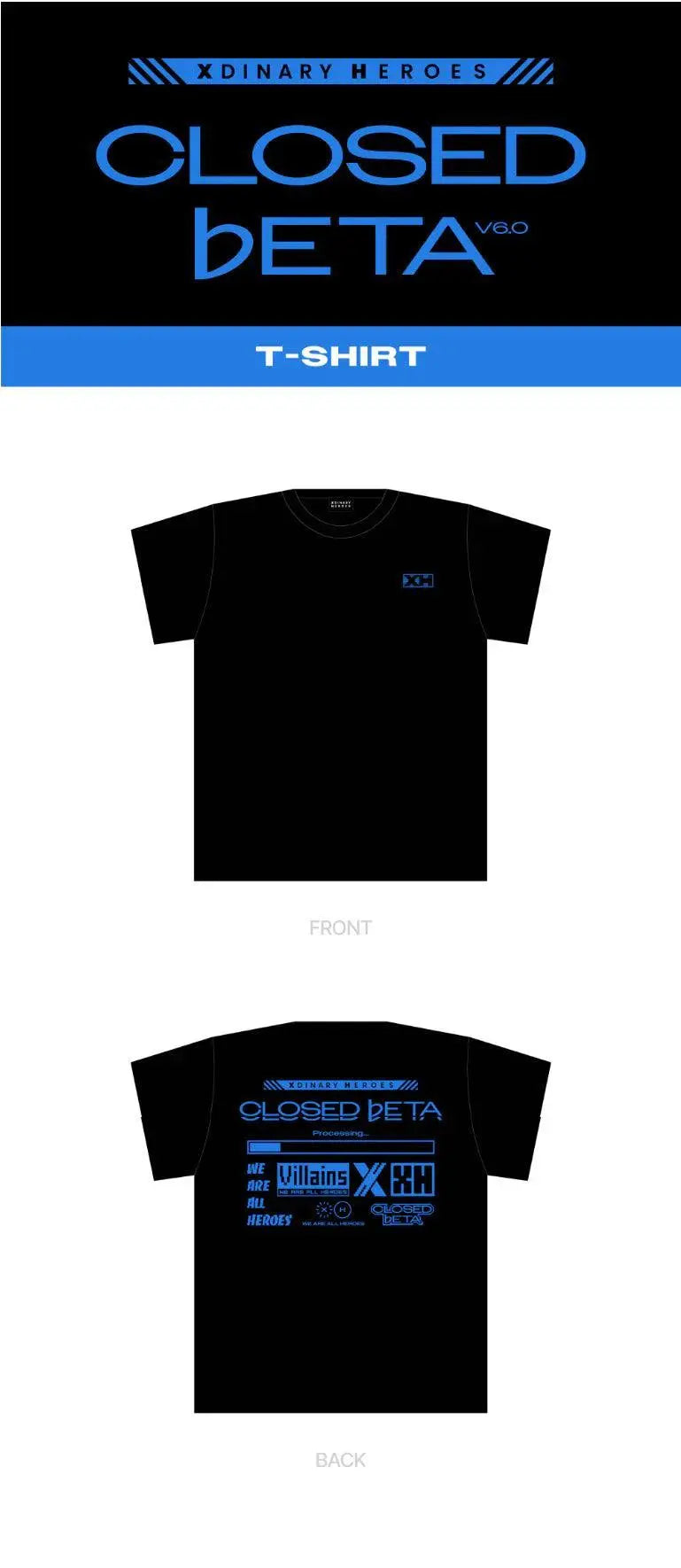 XDINARY HEROES - [CONCEPT [Closed ♭eta: v6.0] (Official MD) / T-SHIRT - KAEPJJANG SHOP (캡짱 숍)