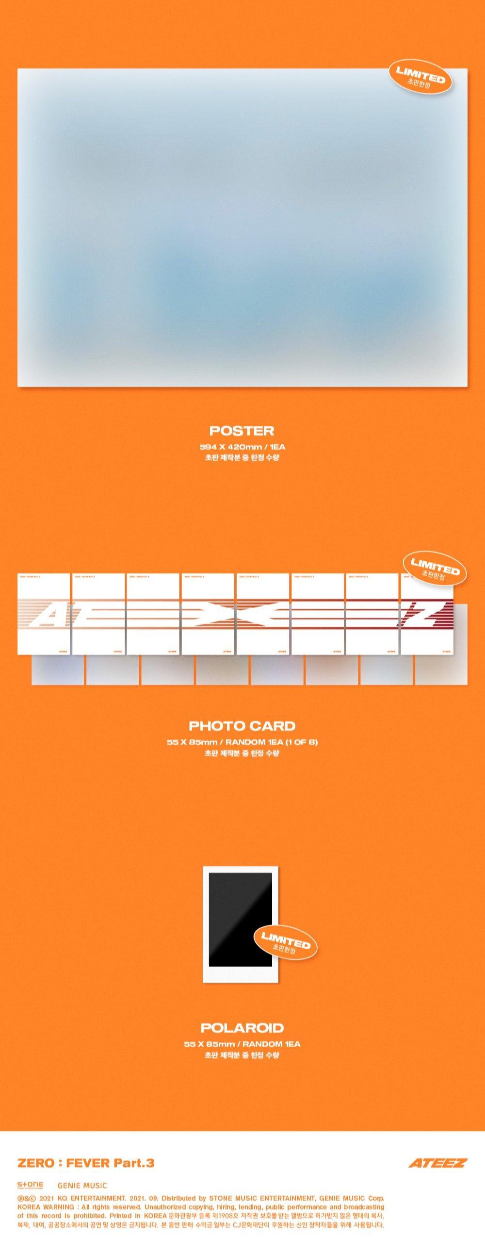 ATEEZ - Mini Album Vol.7 [ZERO : FEVER Part.3] (Version DIARY) - KAEPJJANG SHOP (캡짱 숍)