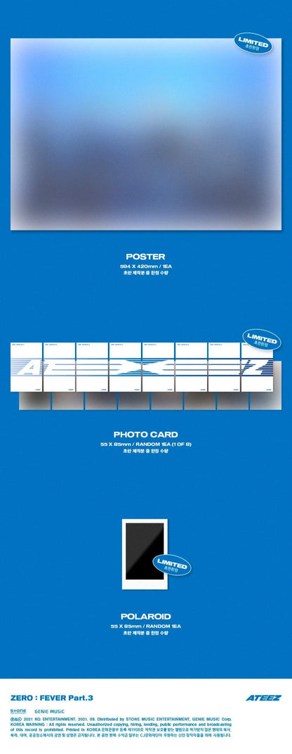 ATEEZ - Mini Album Vol.7 [ZERO : FEVER Part.3] (Version Z) - KAEPJJANG SHOP (캡짱 숍)