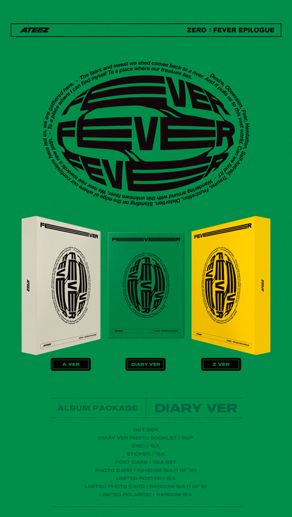 ATEEZ - Mini Album Vol.8 [ZERO : FEVER EPILOGUE] (Diary Vers.) - KAEPJJANG SHOP (캡짱 숍)