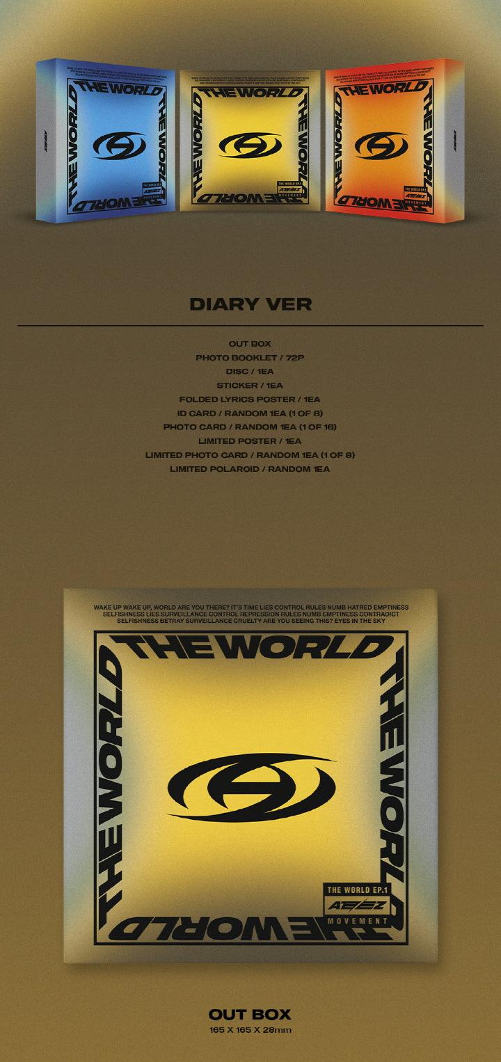 ATEEZ - Mini Album Vol.9 [THE WORLD EP.1 : MOVEMENT] (Version DIARY). - KAEPJJANG SHOP (캡짱 숍)