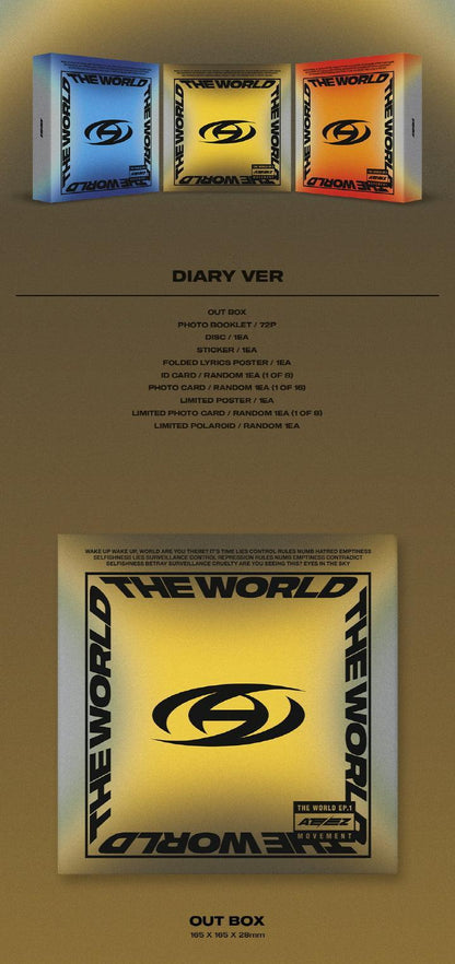 ATEEZ - Mini Album Vol.9 [THE WORLD EP.1 : MOVEMENT] (Version DIARY). - KAEPJJANG SHOP (캡짱 숍)