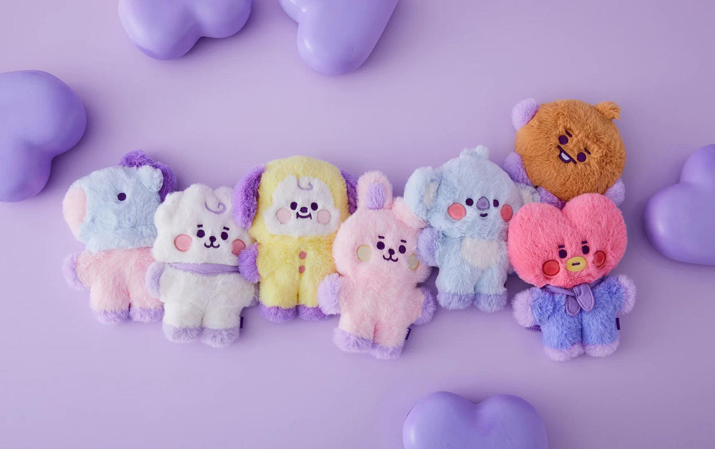 [BT21] BTS Line Friends Collaboration - Baby Flat Fur Standing Doll - KAEPJJANG SHOP (캡짱 숍)