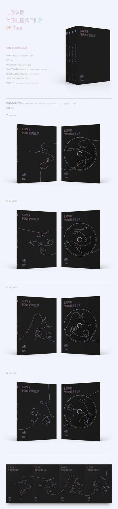 BTS - Album Vol.3 [LOVE YOURSELF 轉 'Tear'] - KAEPJJANG SHOP (캡짱 숍)