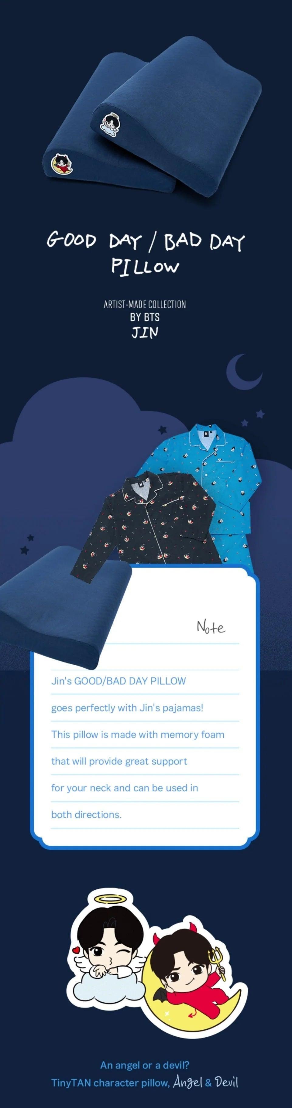 [PRE ORDER] BTS - ARTIST-MADE COLLECTION by JIN - GOOD/BAD DAY PILLOW