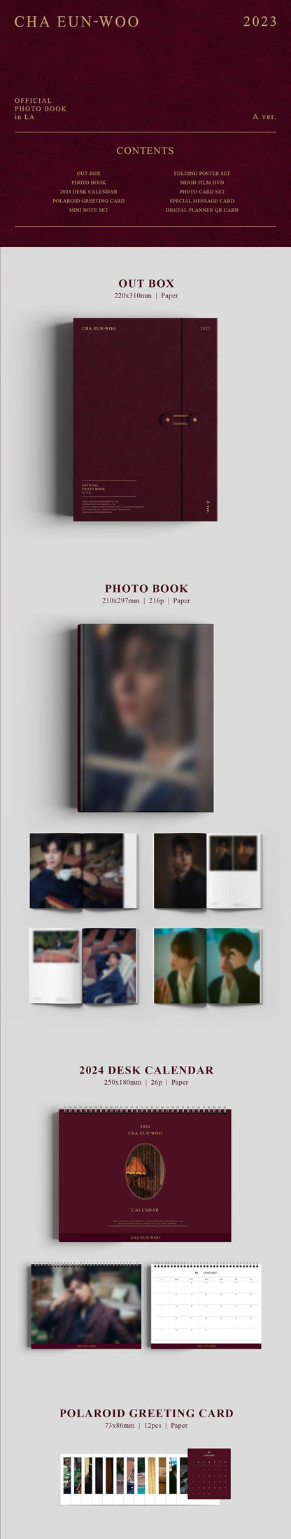 CHA EUN WOO (Astro) - 2023 Official Photobook in L.A - KAEPJJANG SHOP (캡짱 숍)