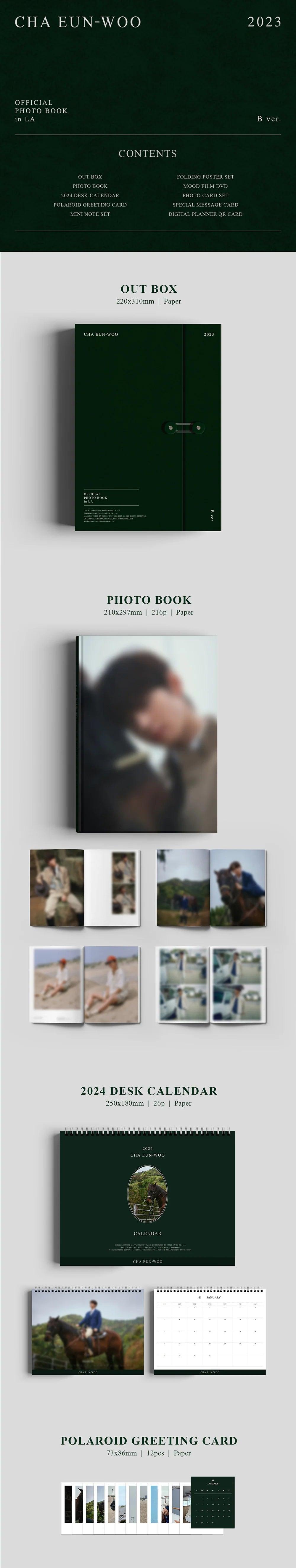 CHA EUN WOO (Astro) - 2023 Official Photobook in L.A - KAEPJJANG SHOP (캡짱 숍)