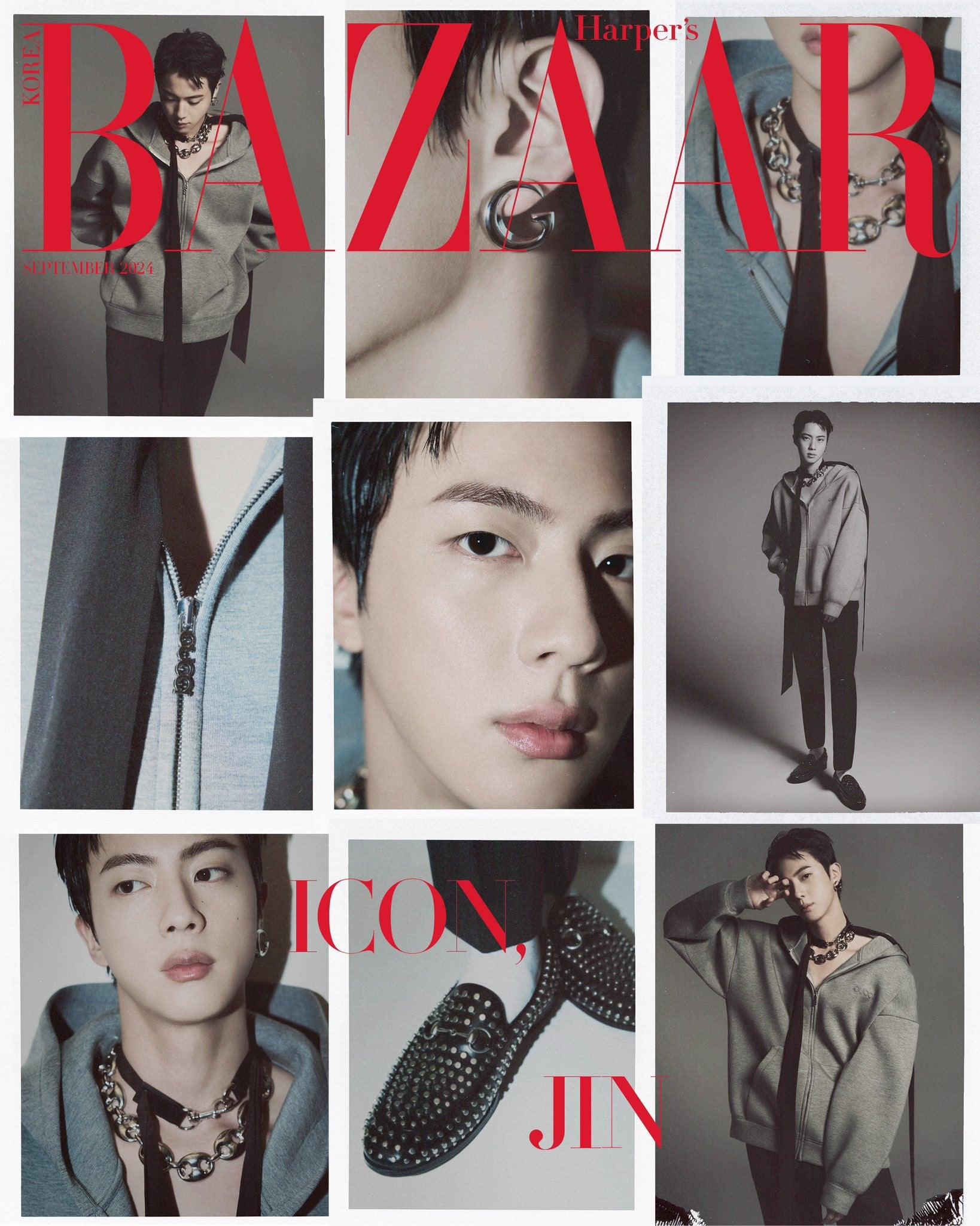 HARPER'S BAZAAR MAGAZINE ( 2024 September Issue) Cover : Jin - KAEPJJANG SHOP (캡짱 숍)