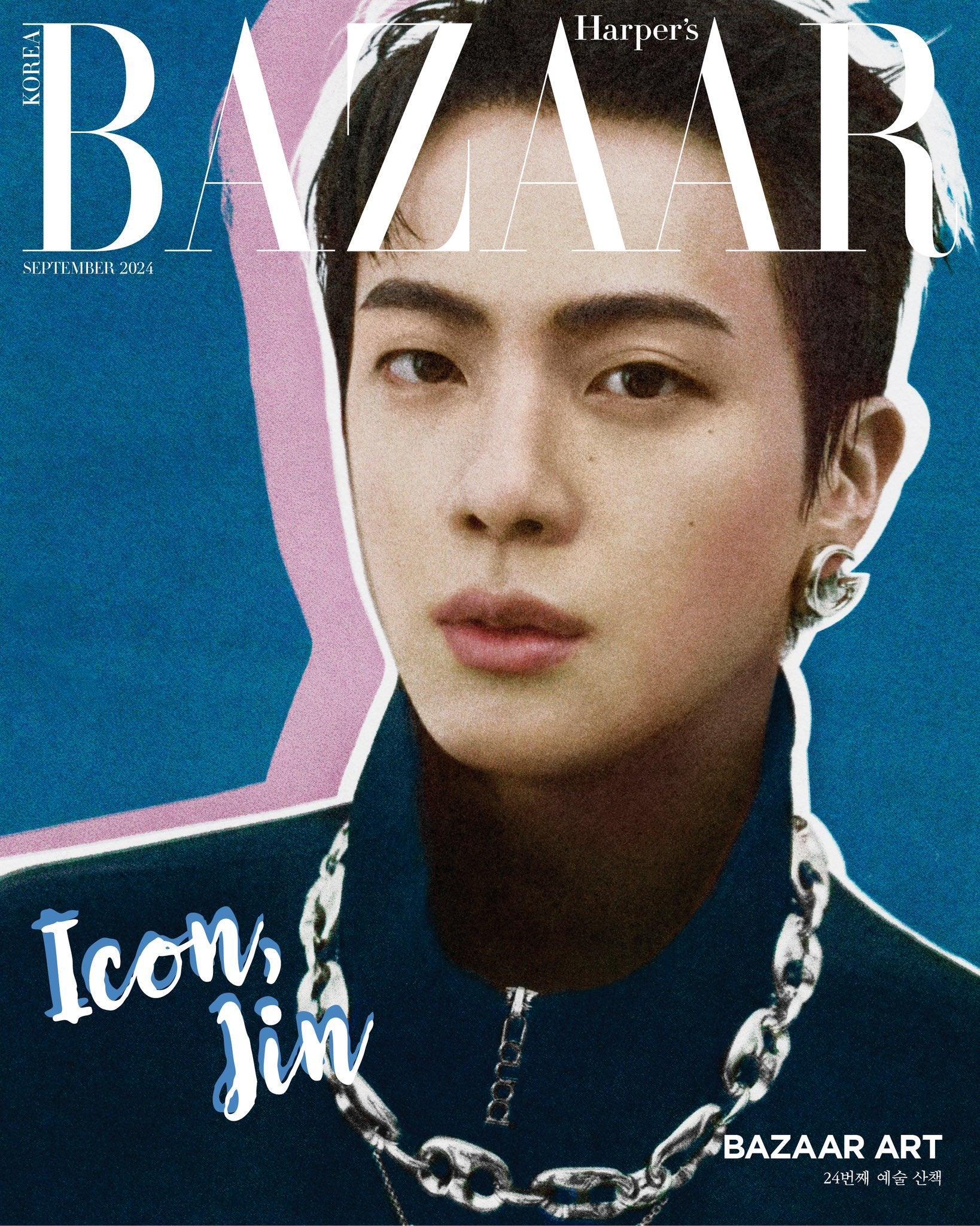 HARPER'S BAZAAR MAGAZINE ( 2024 September Issue) Cover : Jin - KAEPJJANG SHOP (캡짱 숍)