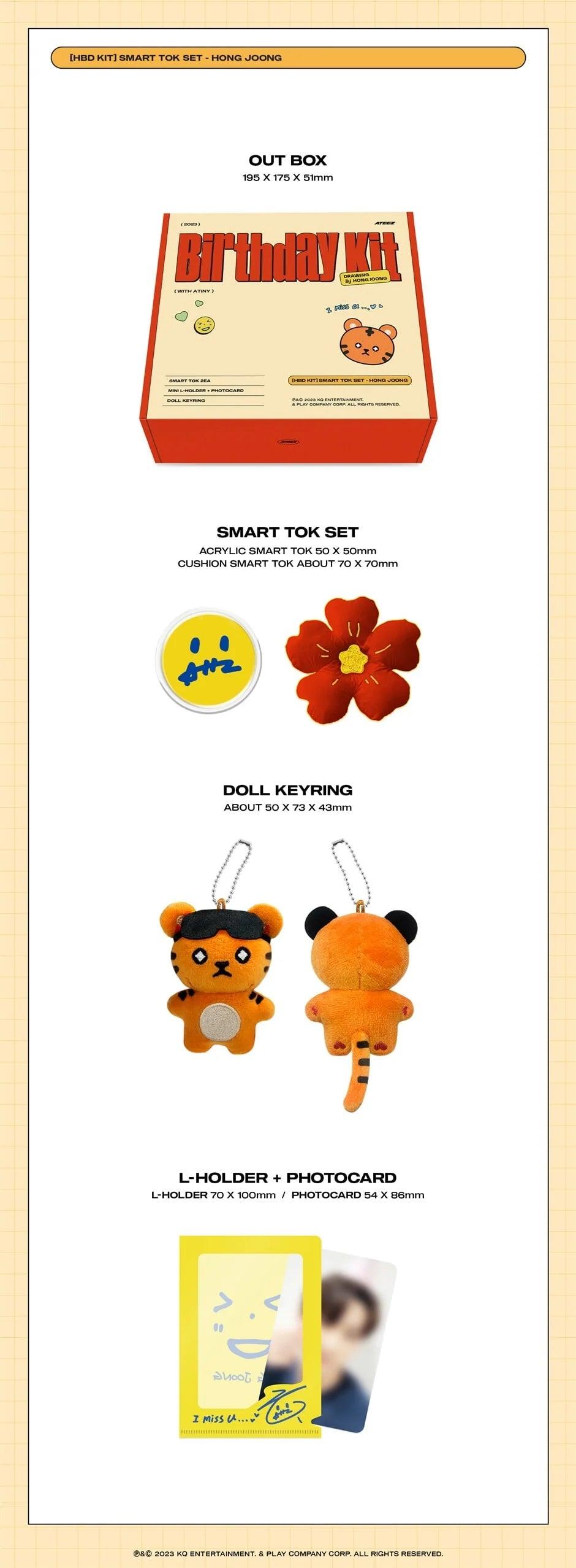 HONGJOONG (ATEEZ) - HBD Kit Smart Tok Set (Official MD) - KAEPJJANG SHOP (캡짱 숍)