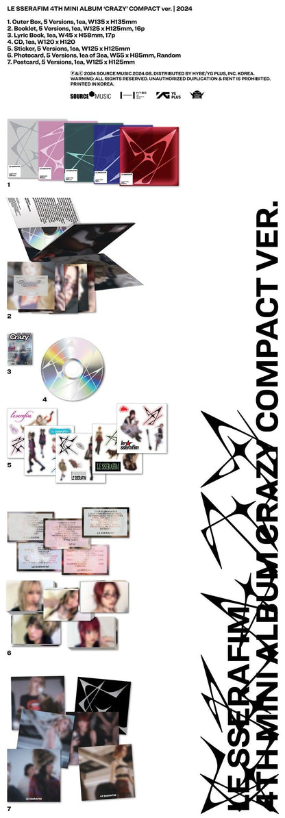 LE SSERAFIM - [CRAZY] (Compact Ver.) - KAEPJJANG SHOP (캡짱 숍)