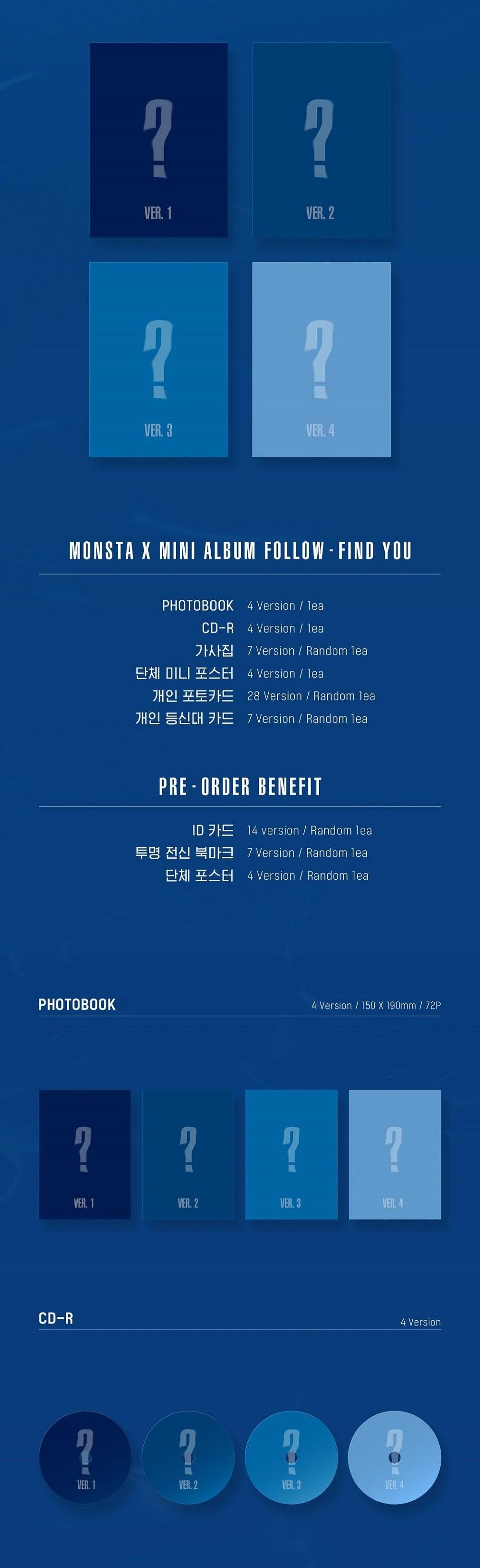 MONSTA X Mini Album - [FOLLOW- FIND YOU] - KAEPJJANG SHOP (캡짱 숍)