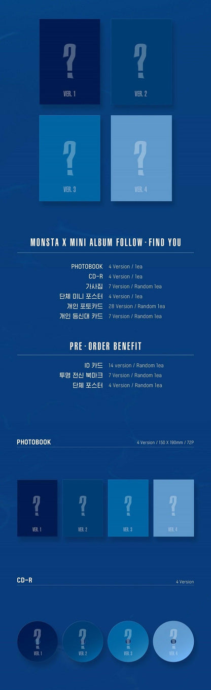 MONSTA X Mini Album - [FOLLOW- FIND YOU] - KAEPJJANG SHOP (캡짱 숍)