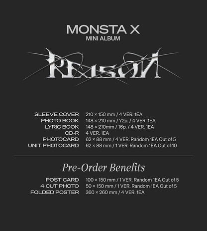 MONSTA X - Mini Album Vol.12 [REASON]. - KAEPJJANG SHOP (캡짱 숍)