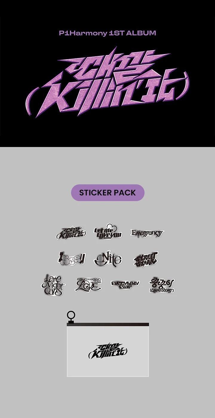 P1HARMONY - KILLIN'IT (Official MD) : STICKER PACK - KAEPJJANG SHOP (캡짱 숍)