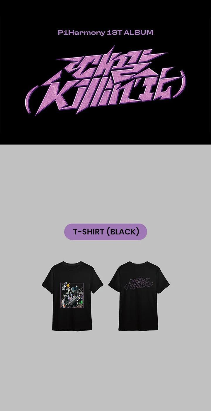 P1HARMONY - KILLIN'IT (Official MD) : T-SHIRT (BLACK) - KAEPJJANG SHOP (캡짱 숍)