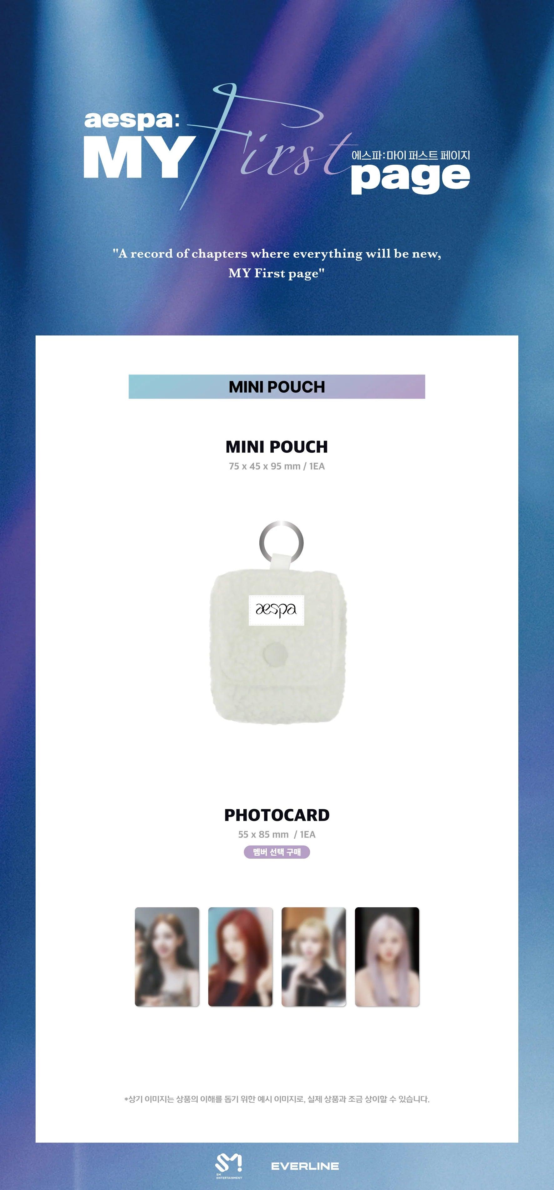 [PRE ORDER] AESPA - MY FIRST PAGE POP UP (Official MD) : Mini Pouch - KAEPJJANG SHOP (캡짱 숍)