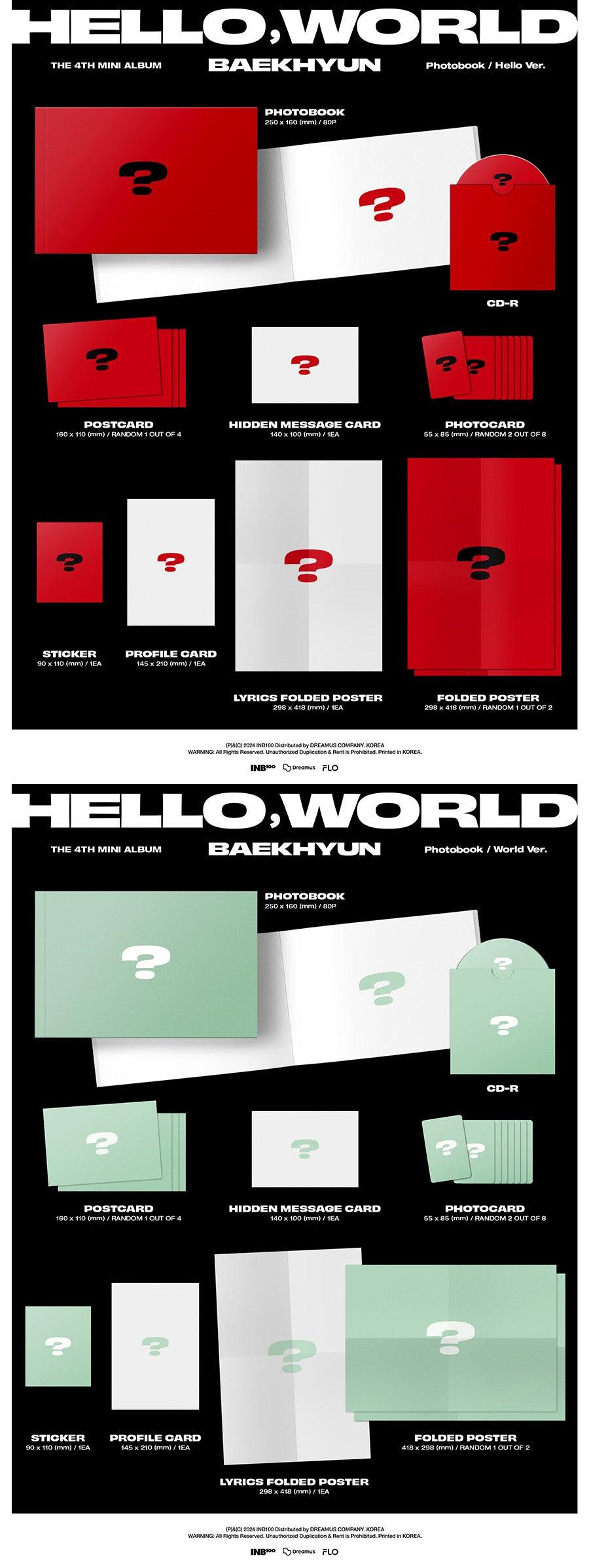 [PRE ORDER] BAEKHYUN - [HELLO,WORLD] (PHOTOBOOK Ver.) - KAEPJJANG SHOP (캡짱 숍)