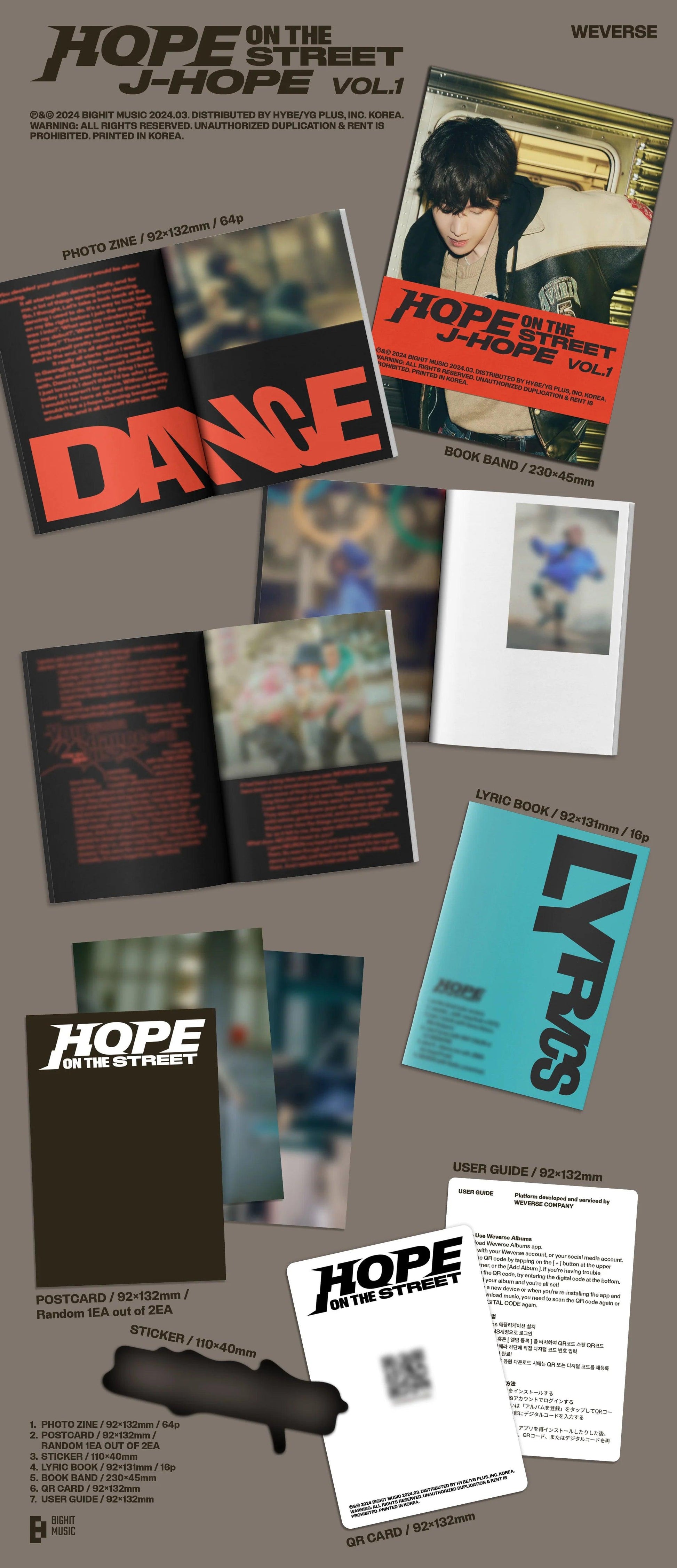[PRE ORDER] J-HOPE (BTS) - [HOPE ON THE STREET Vol.01] (Weverse Album) (P.O.B Weverse Shop Gift) - KAEPJJANG SHOP (캡짱 숍)