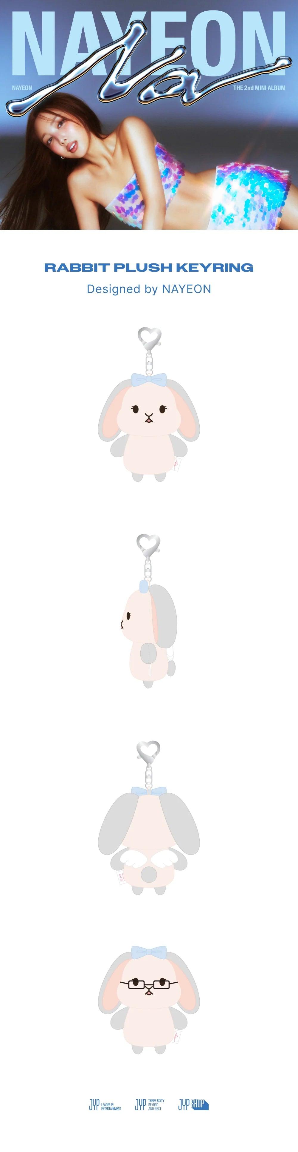 [PRE ORDER] NAYEON - Rabbit Plush Keyring (Official MD) - KAEPJJANG SHOP (캡짱 숍)