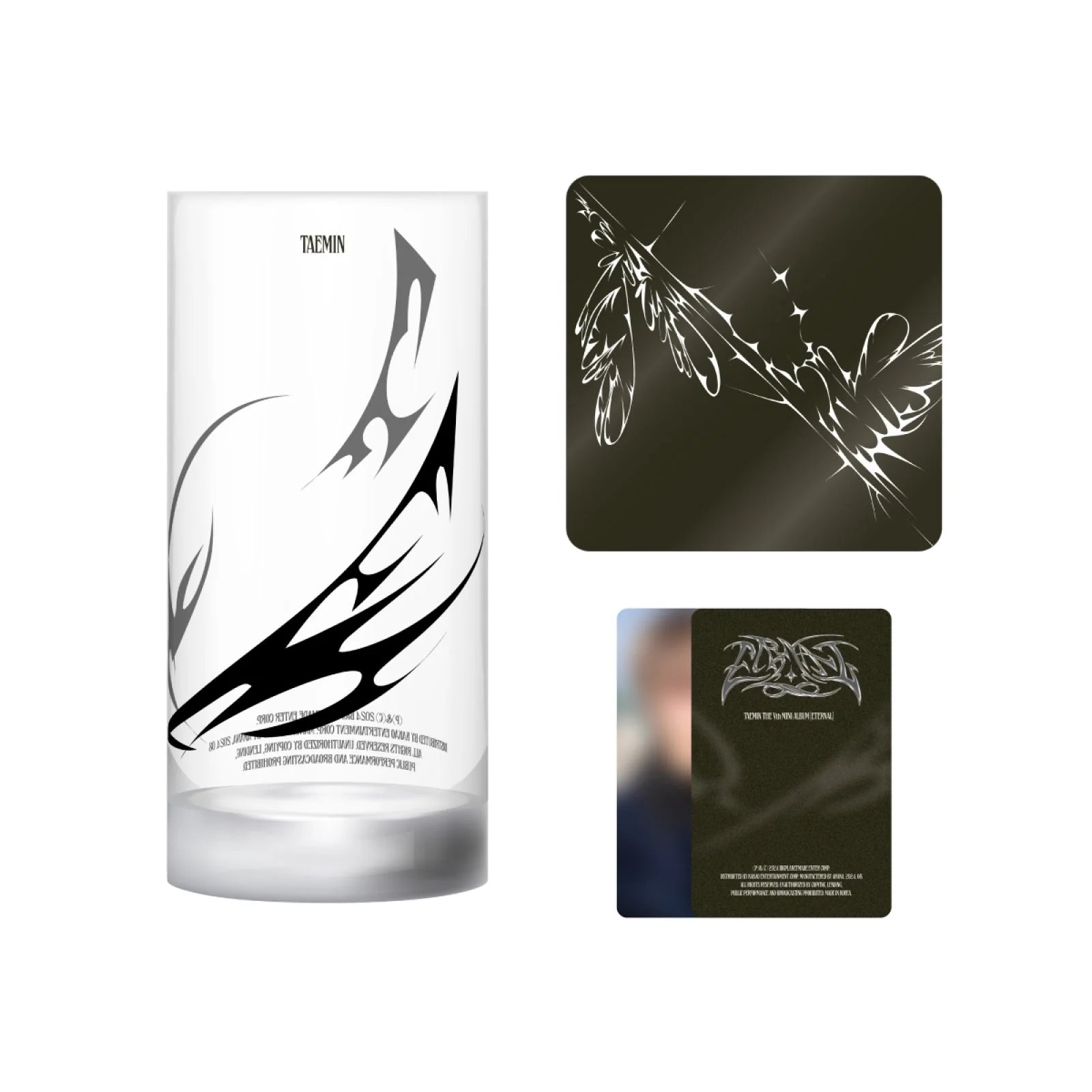 [PRE ORDER] TAEMIN -[ETERNAL] (Official MD) GLASS + COASTER SET - KAEPJJANG SHOP (캡짱 숍)