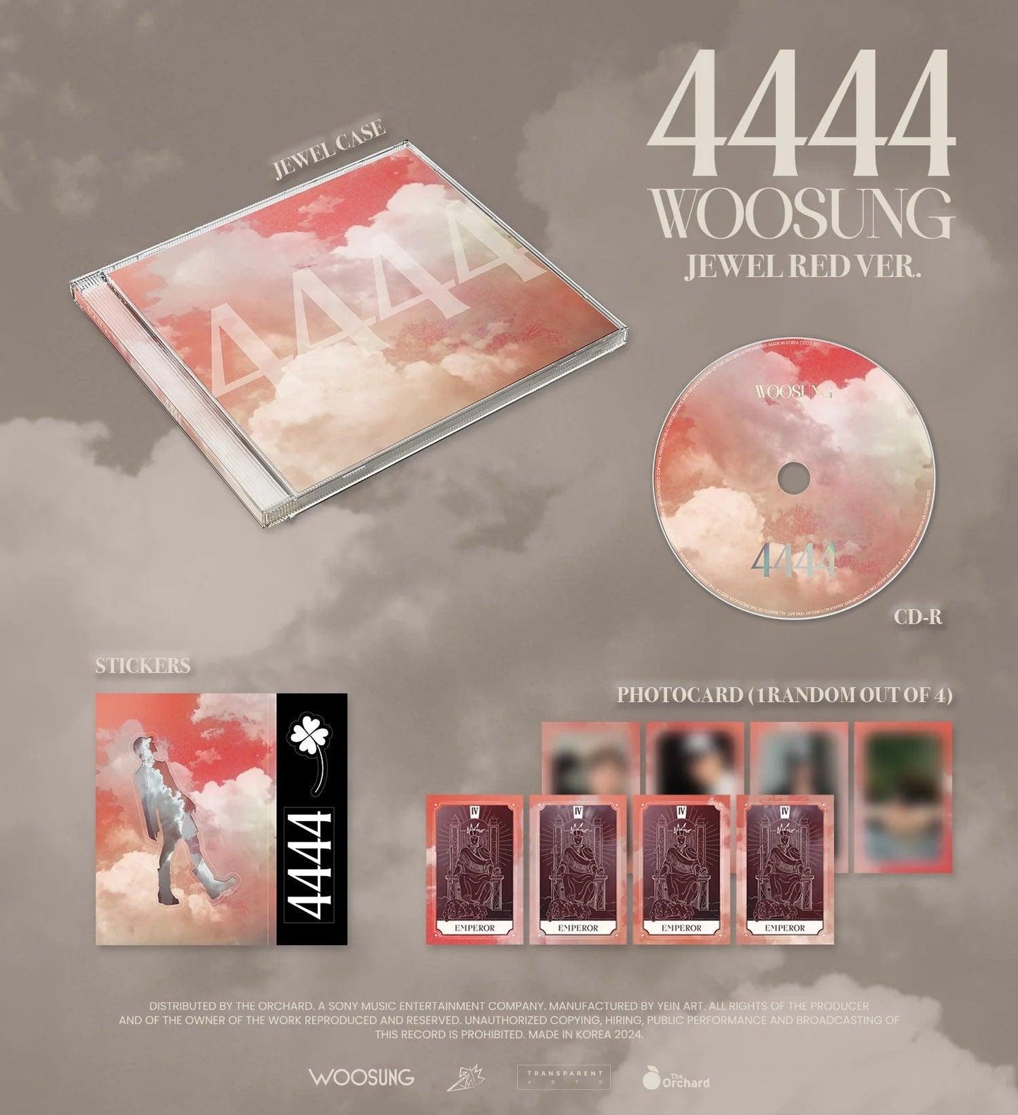 [PRE ORDER] WOOSUNG (THE ROSE) - [4444] (JEWEL CASE Ver.) - KAEPJJANG SHOP (캡짱 숍)