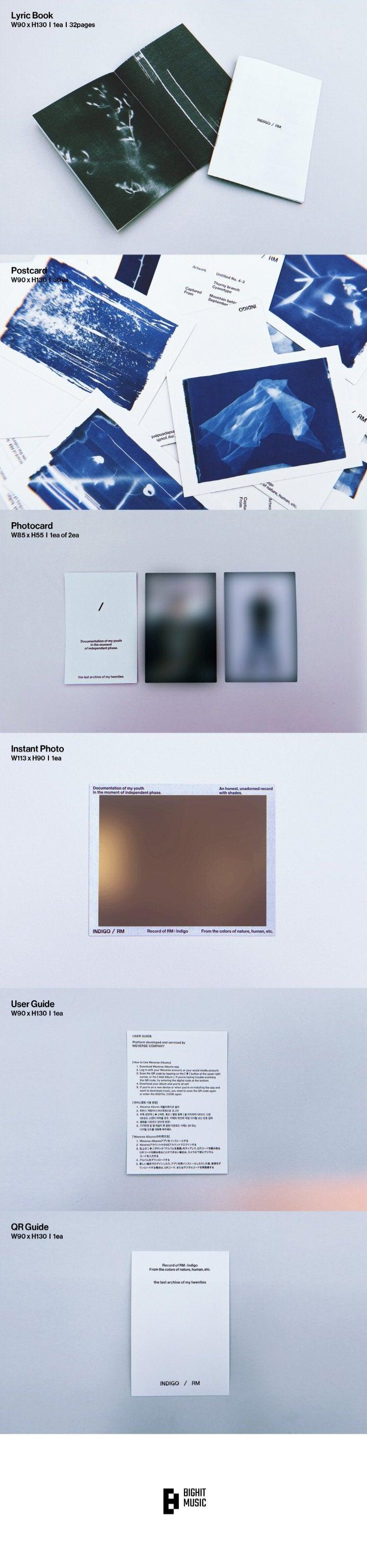 RM (BTS) - Solo Album Vol.1 [INDIGO](Postcard Edition).(Weverse Album) - KAEPJJANG SHOP (캡짱 숍)