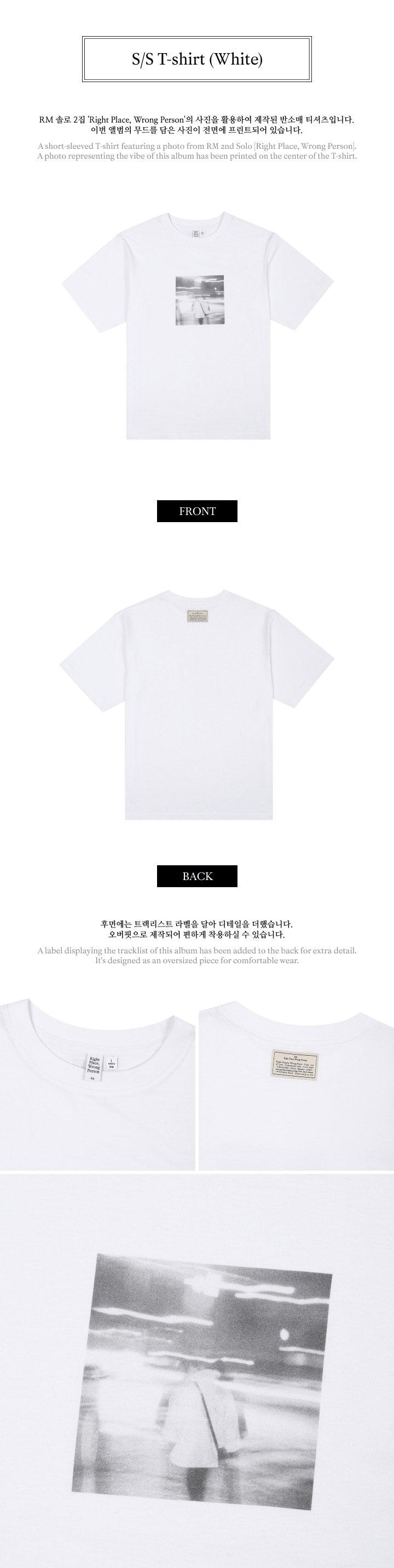 RM - [RIGHT PLACE, WRONG PERSON] (Official MD) / T-SHIRT - KAEPJJANG SHOP (캡짱 숍)