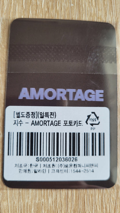 JISOO - [AMORTAGE] OFFICIAL PHOTOCARD  POB ALADIN KAEPJJANG SHOP (캡짱 숍)