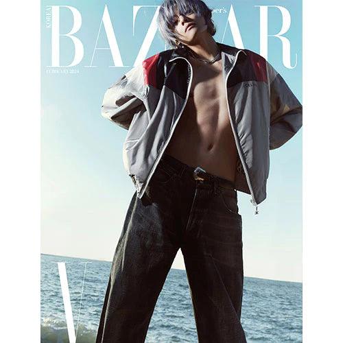 V (BTS)- HARPER BAZAAR KOREA MAGAZINE COVER - (2024 February Issue) - KAEPJJANG SHOP (캡짱 숍)