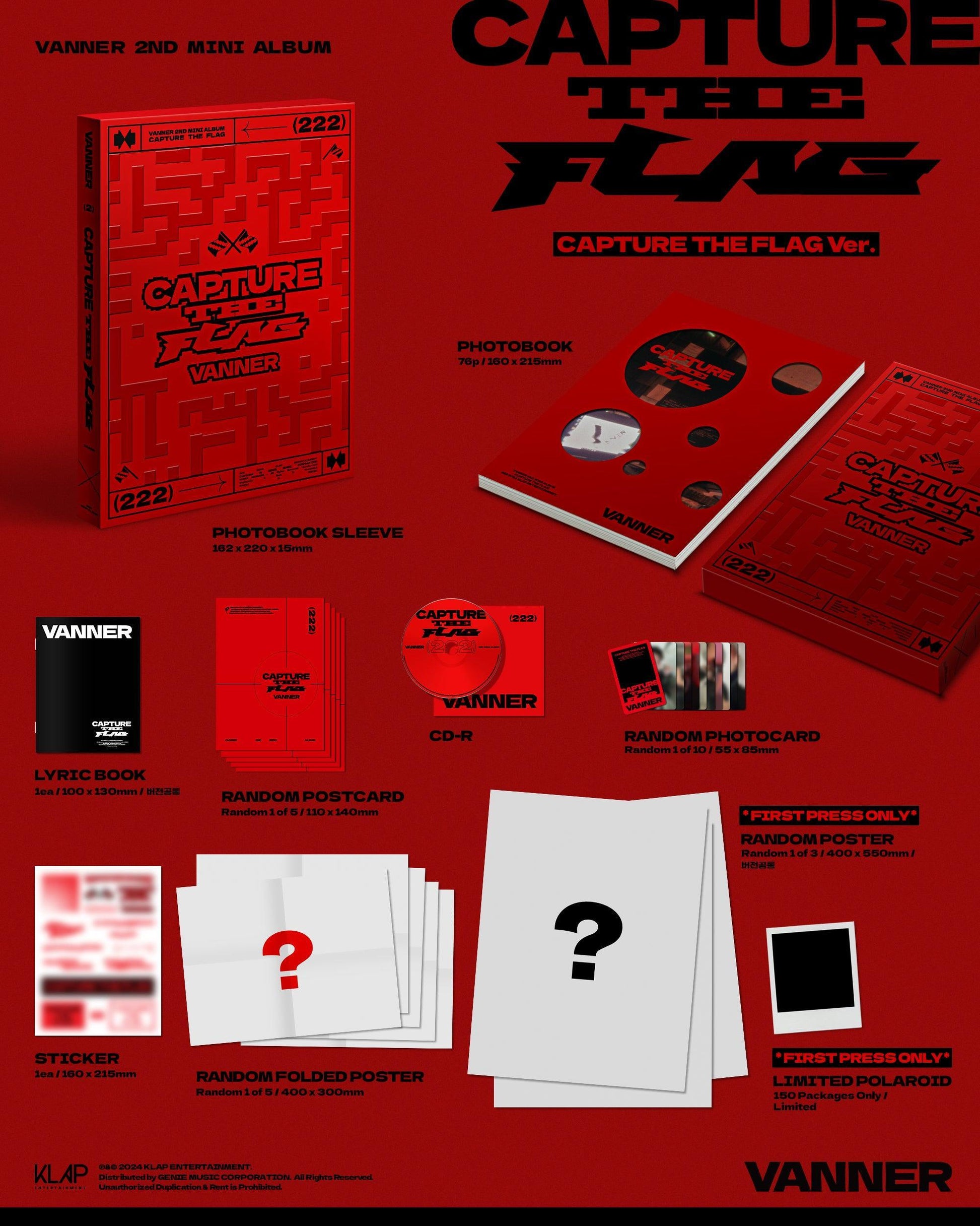 VANNER - Mini Album Vol.2 [CAPTURE THE FLAG] - KAEPJJANG SHOP (캡짱 숍)