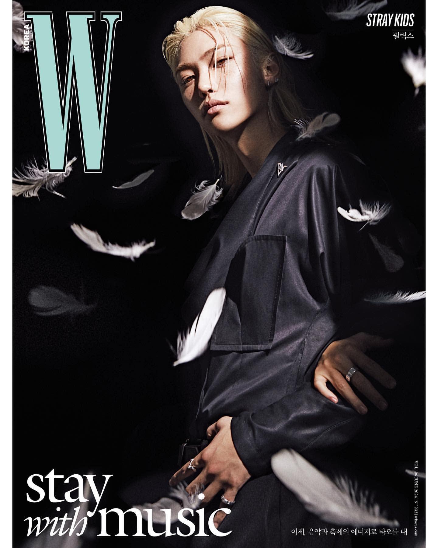 W KOREA MAGAZINE (2024 Volume 6) / COVER : STRAY KIDS - KAEPJJANG SHOP (캡짱 숍)