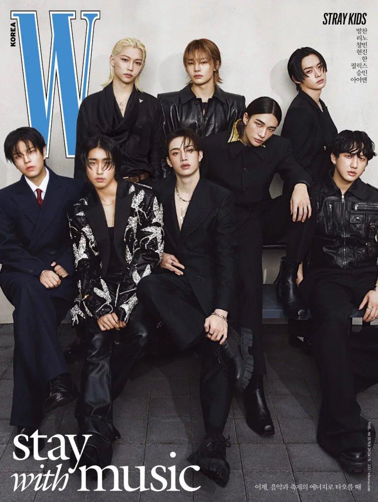 W KOREA MAGAZINE (2024 Volume 6) / COVER : STRAY KIDS - KAEPJJANG SHOP (캡짱 숍)