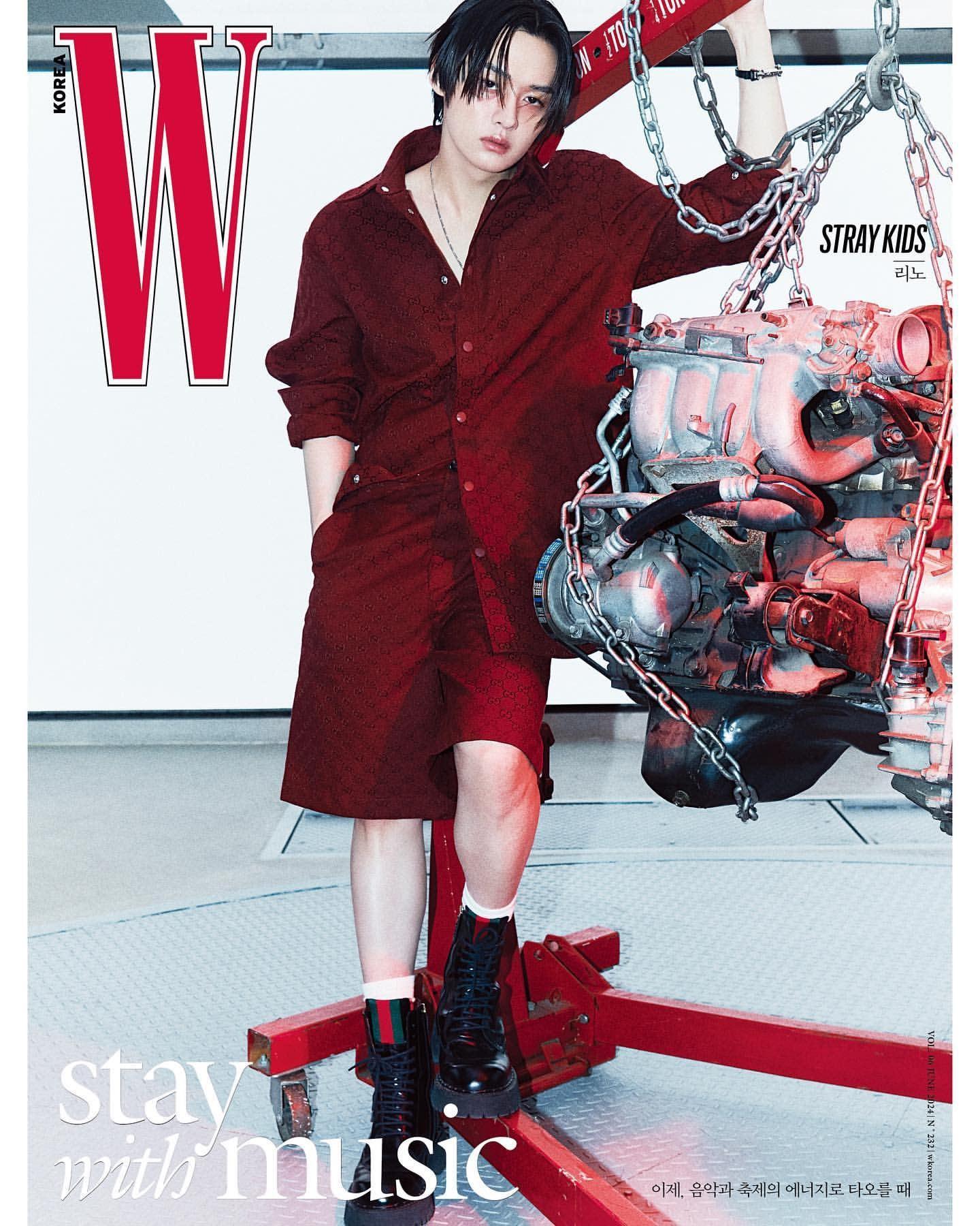 W KOREA MAGAZINE (2024 Volume 6) / COVER : STRAY KIDS - KAEPJJANG SHOP (캡짱 숍)